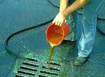 Pouring down a drain