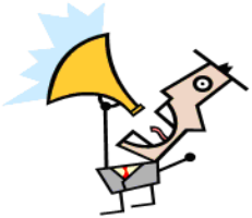 Man talking out of bull horn