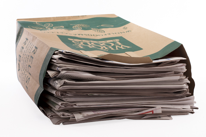 bag of newspaper