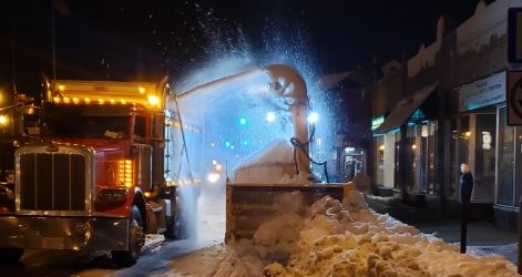 Cleaning snow off of the streets