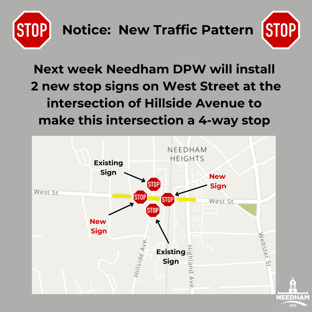 New Stop Sign at West  and Hillside