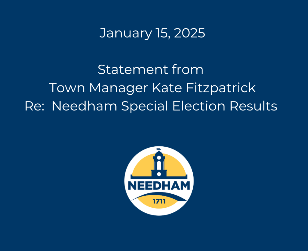 Statement from Town Manager re Special Election Results