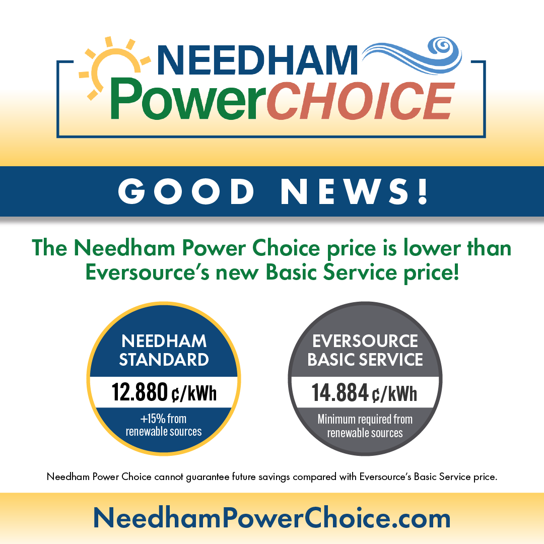 Needham Power Choice Eversource New Six Month Prices August 1 2025